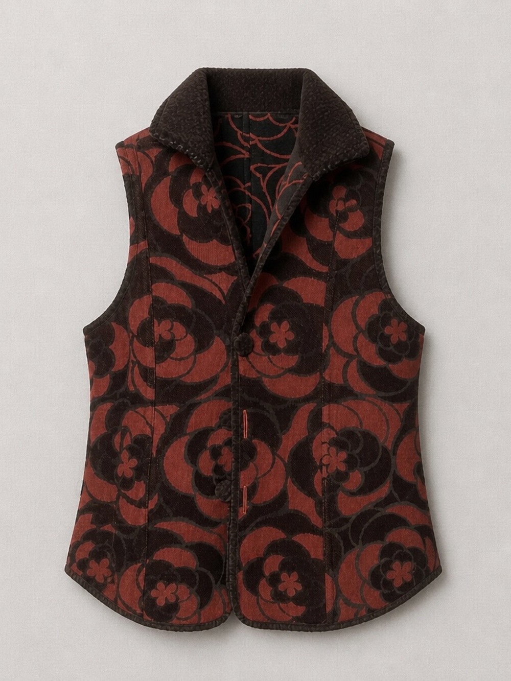 Sue Huston Reversible Floral Pattern Vest XS